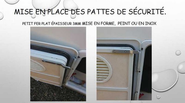 sécurisation  porte coffre campingcar